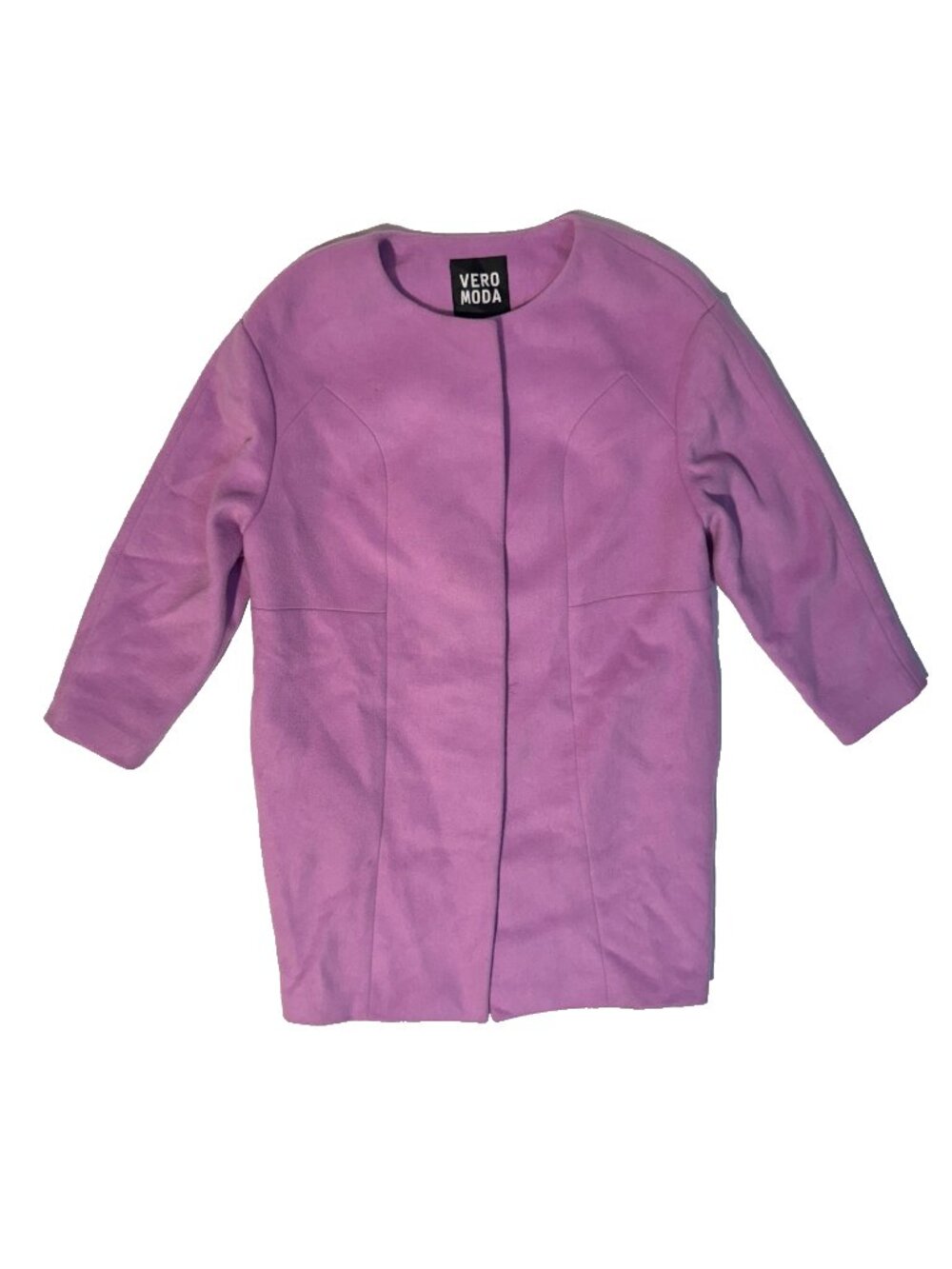 VERO MODA Katrine Soft Brushed Wool Coat Purple Lilac Color Size Small